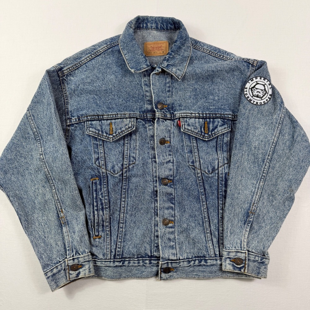 Levis Denim Trucker Jacket Mens M Blue Vintage 70507 Stormtrooper Patch